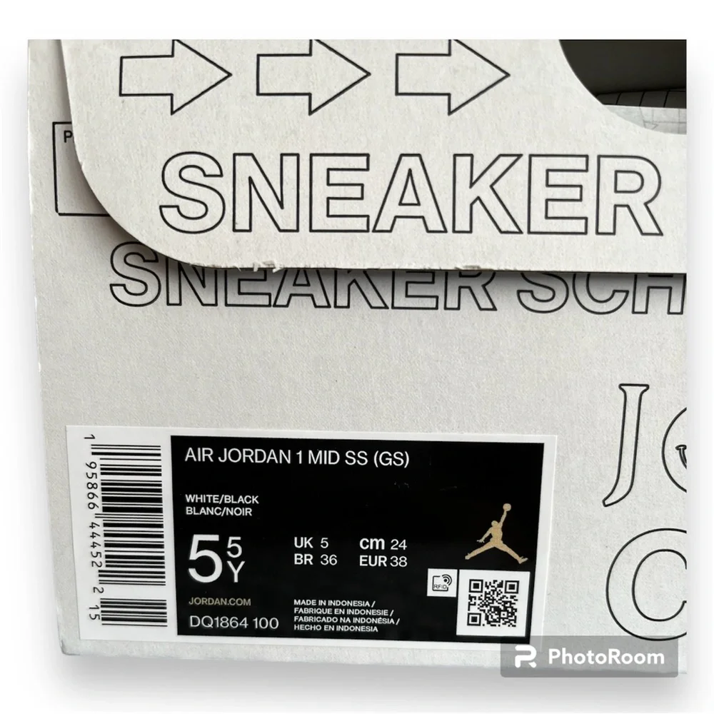 Nike Jordan 1 Mid Schematic (GS) Kids DQ1864-100 Size 5.5Y